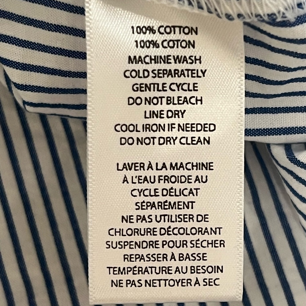 Beach lunch lounge cotton blue/white striped dress | size S | Never Worn - Picture 3 of 11